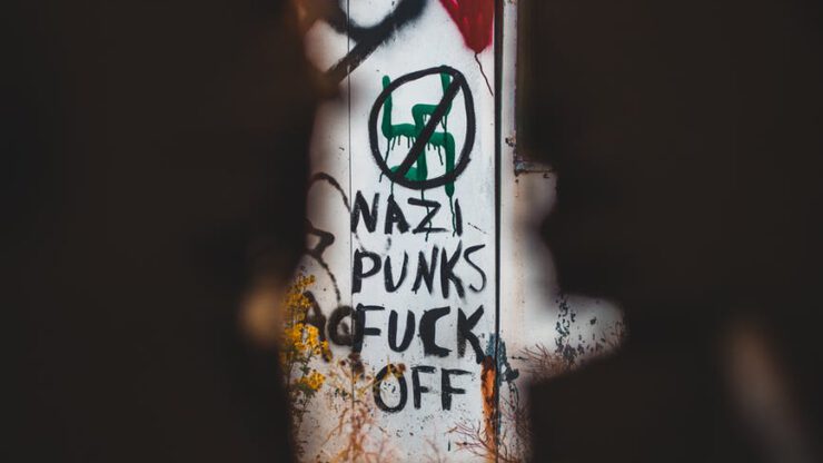 rebellious graffiti on grunge wall