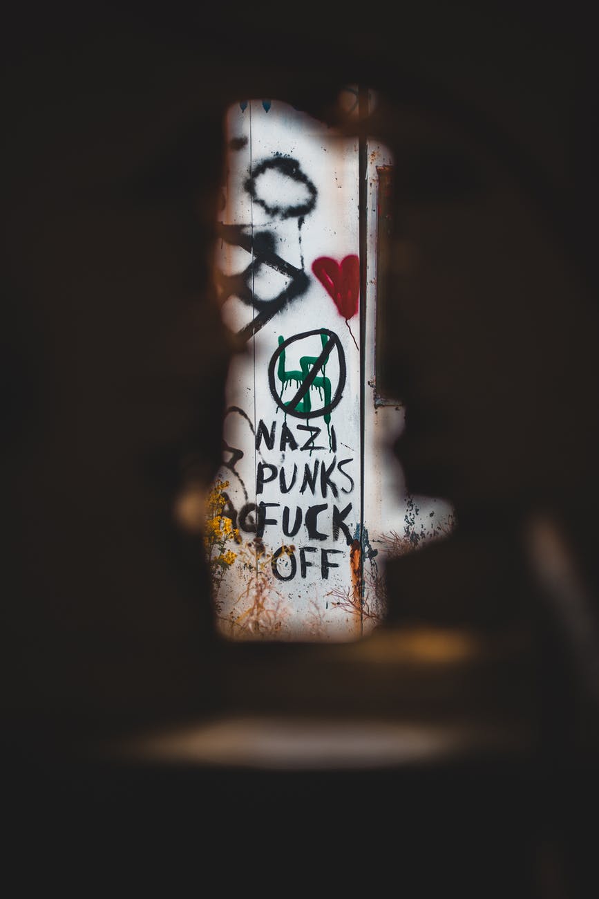 rebellious graffiti on grunge wall